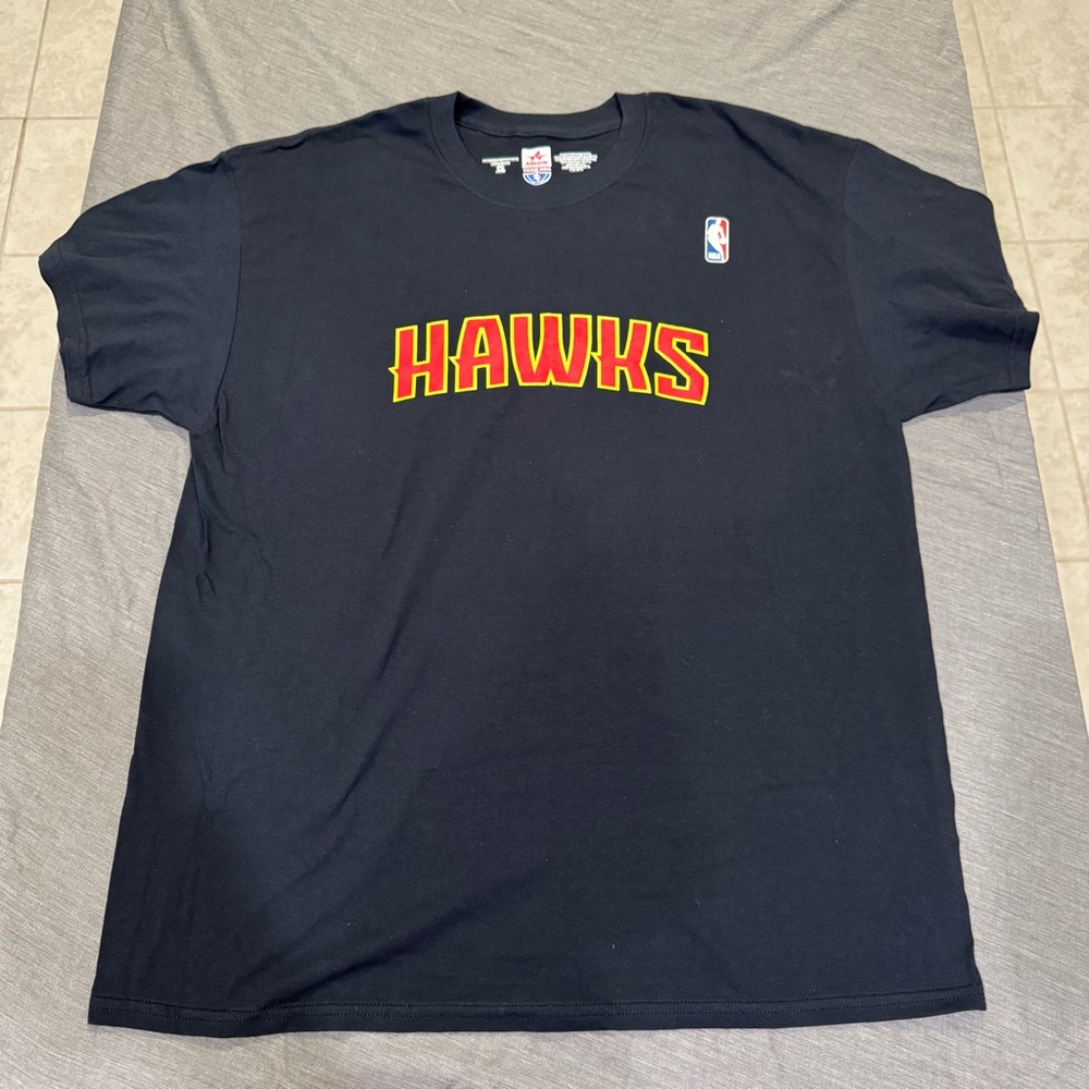 Men’s NBA Alleson Athletic Atlanta Hawks “Coach” Black Cotton T-Shirt Size XL